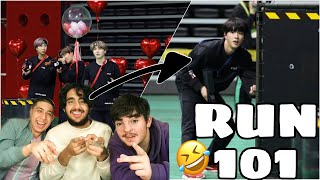 🤣*BTS EN GUERRA*🤣 Reacción BTS RUN 101!!!