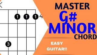 Easy Guitar Chords For Beginners G#/Sharp Minor Chord On Guitar
