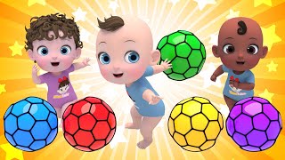 Color squishy Balls Finger Family & Johny Johny Yes Papa música colorida Learn Sing A Song!