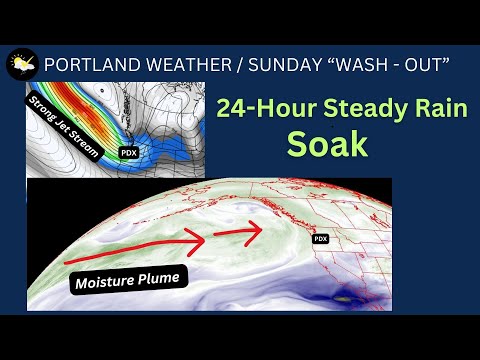 Portland Weather, Steady rain begins Sunday morning