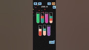 Water Color Sort Level 12 Walkthrough Solution iOS/Android