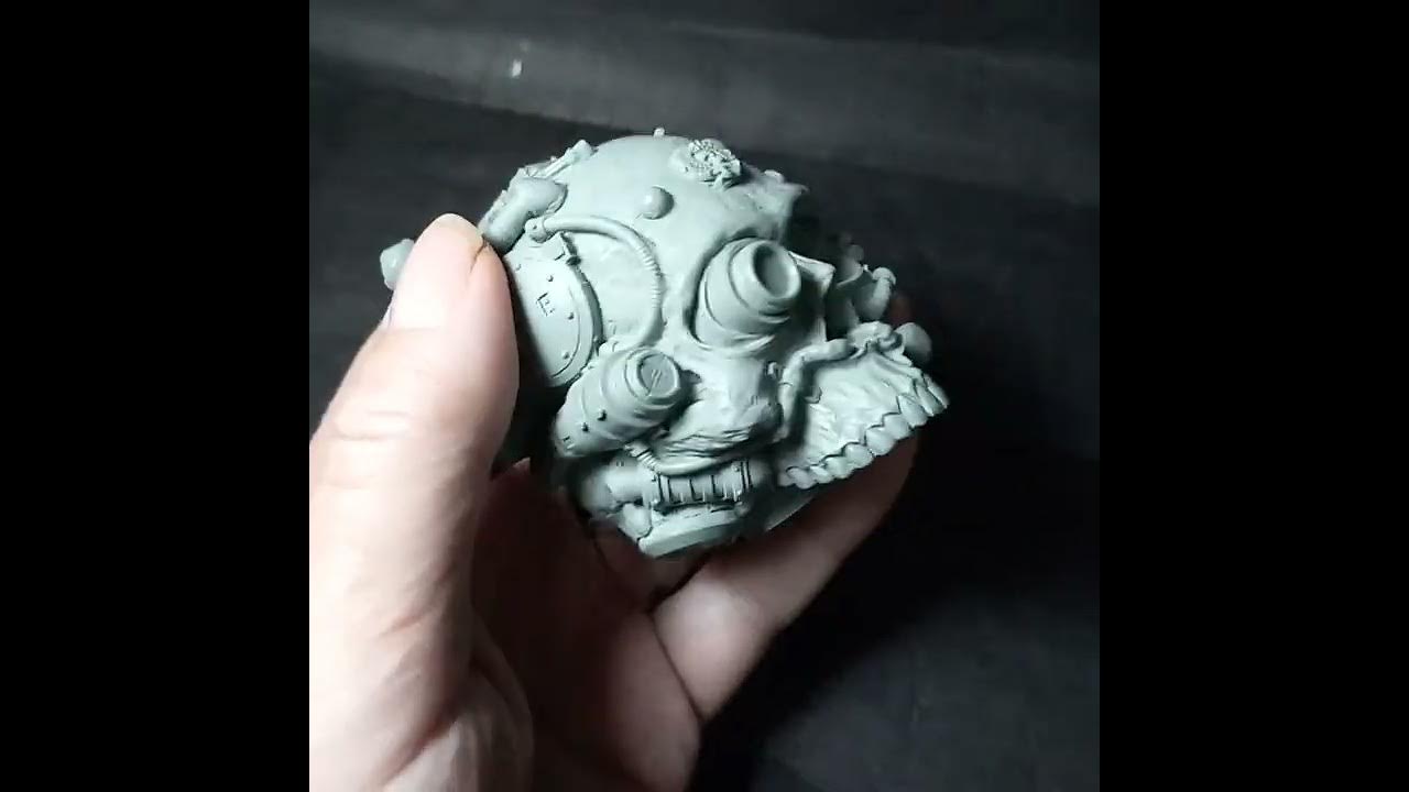 Warhammer 40k Servo Skull relief resin model kit available at