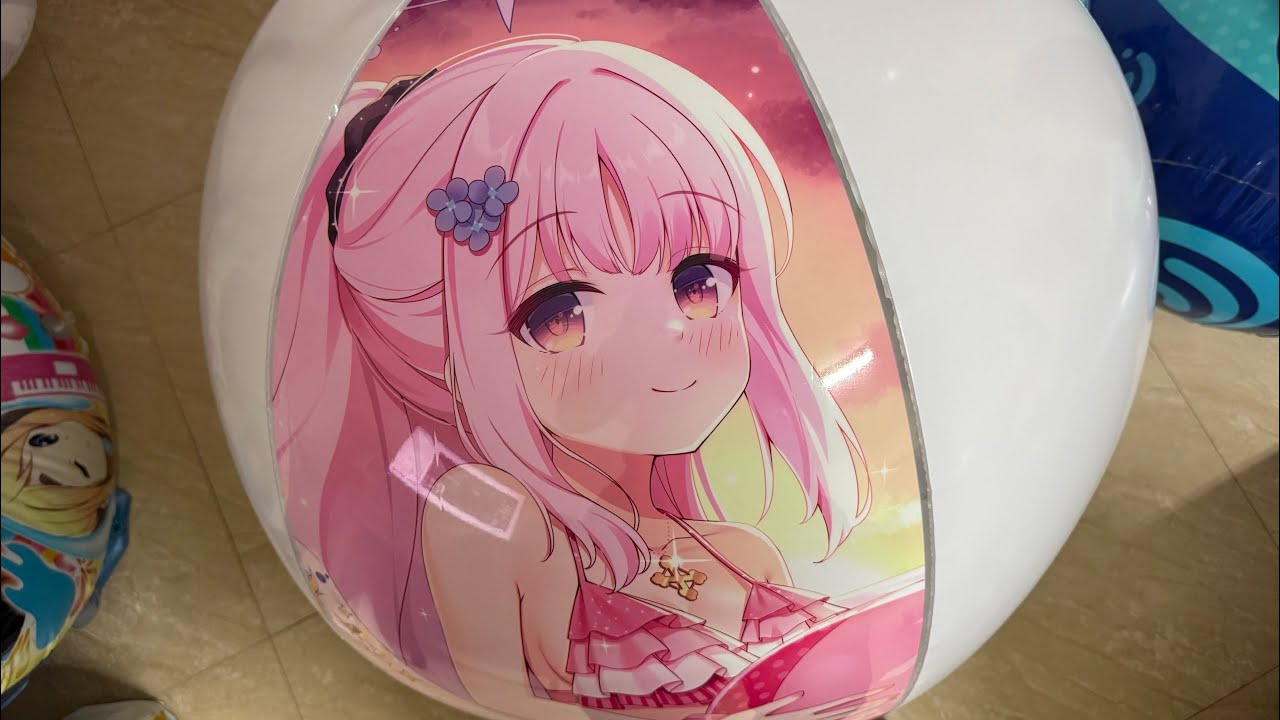 Blue Archive giant beach ball sit deflating