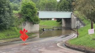 Videos from Western PA shows washed out railroad tracks, flooded roads
