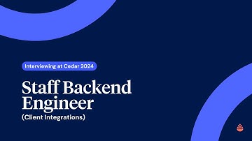 Open Roles at Cedar - Staff Backend Engineer (Client Integrations)