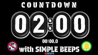 UHD/4K/2160p round flip clock 2 minute countdown with simple beeps timer  alarm🔔 by benzya 681 views 5 days ago 2 minutes, 23 seconds