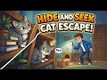 HIDE AND SEEK CAT ESCAPE! You Won’t Stop Laughing! #hideandseek #live #shortslive #youtube