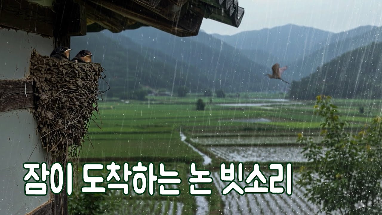 평온하게 잠드는 옛날 논 빗소리｜논 개구리 빗소리로 불면증 대신 숙면을 맞는 ASMR 백색소음