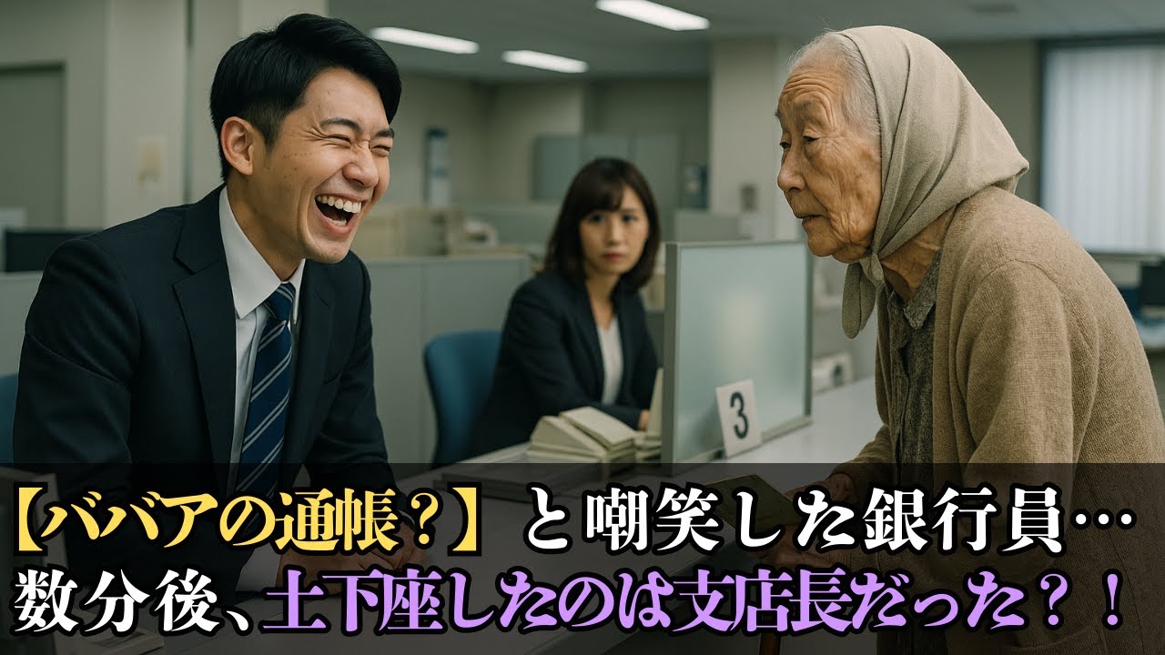 「ババアの通帳？」と嘲笑した銀行員…数分後、土下座したのは支店長だった？！
