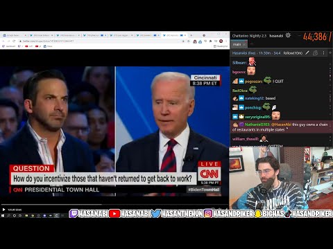 Thumbnail for Hasanabi reacts -Joe Biden Presidential Town Hall(CNN)