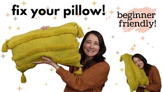 How to fix a hole in your pillow. Super easy!