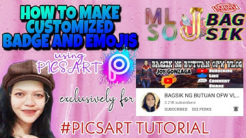 HOW TO MAKE CUSTOMIZED BADGE AND EMOJIS FOR JOIN BUTTON | PICSART TUTORIAL