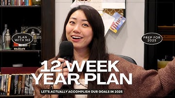 Plan with me for 2025 | setting goals with the 12 week year template, vision board, + manifestation✨