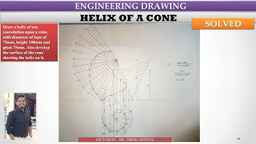 Engineering Drawing | Helix of a cone | Learn with Nikhil