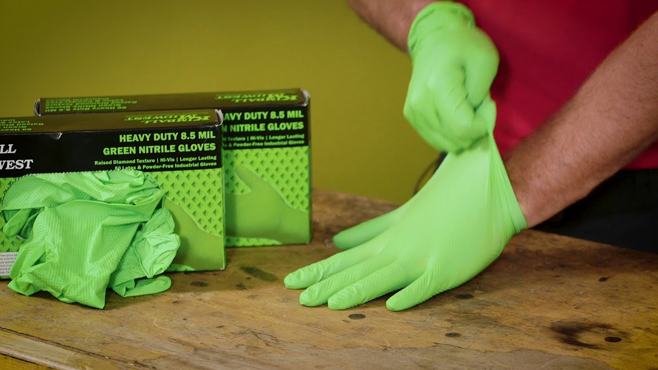 green nitrile gloves