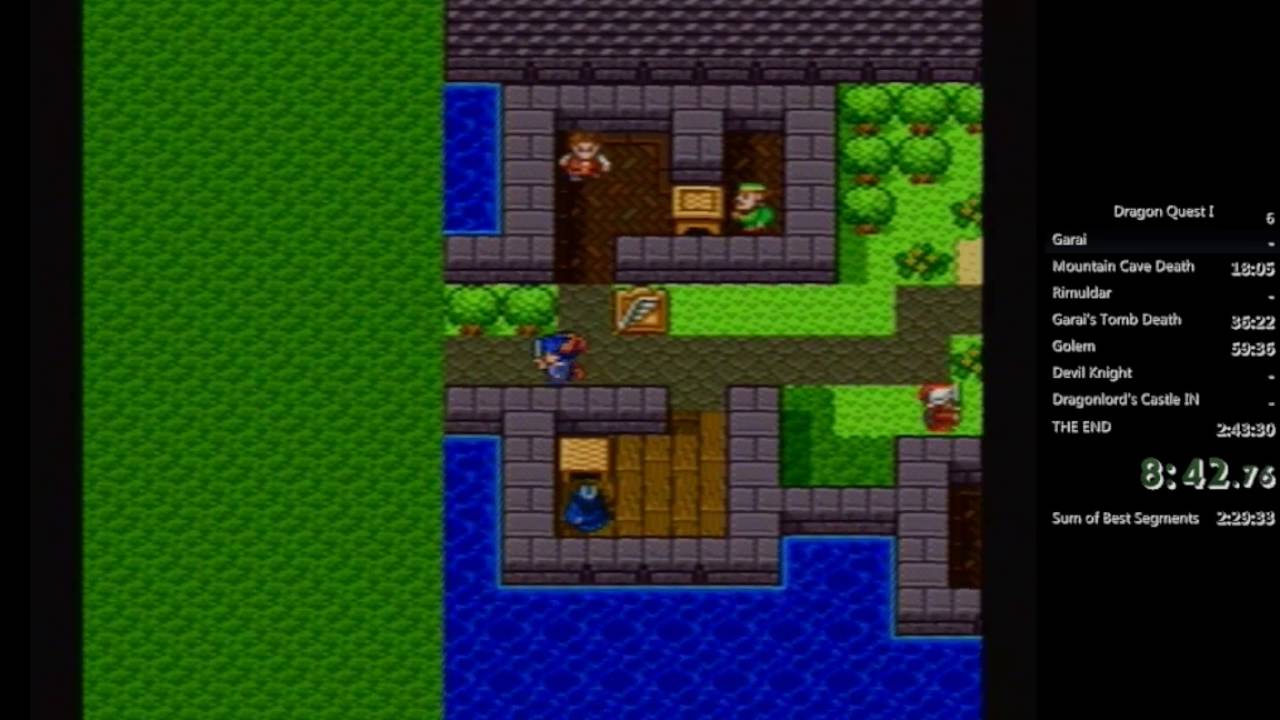 Dragon Quest I & II DQ1: Dragonlord's Castle Map Map for Super