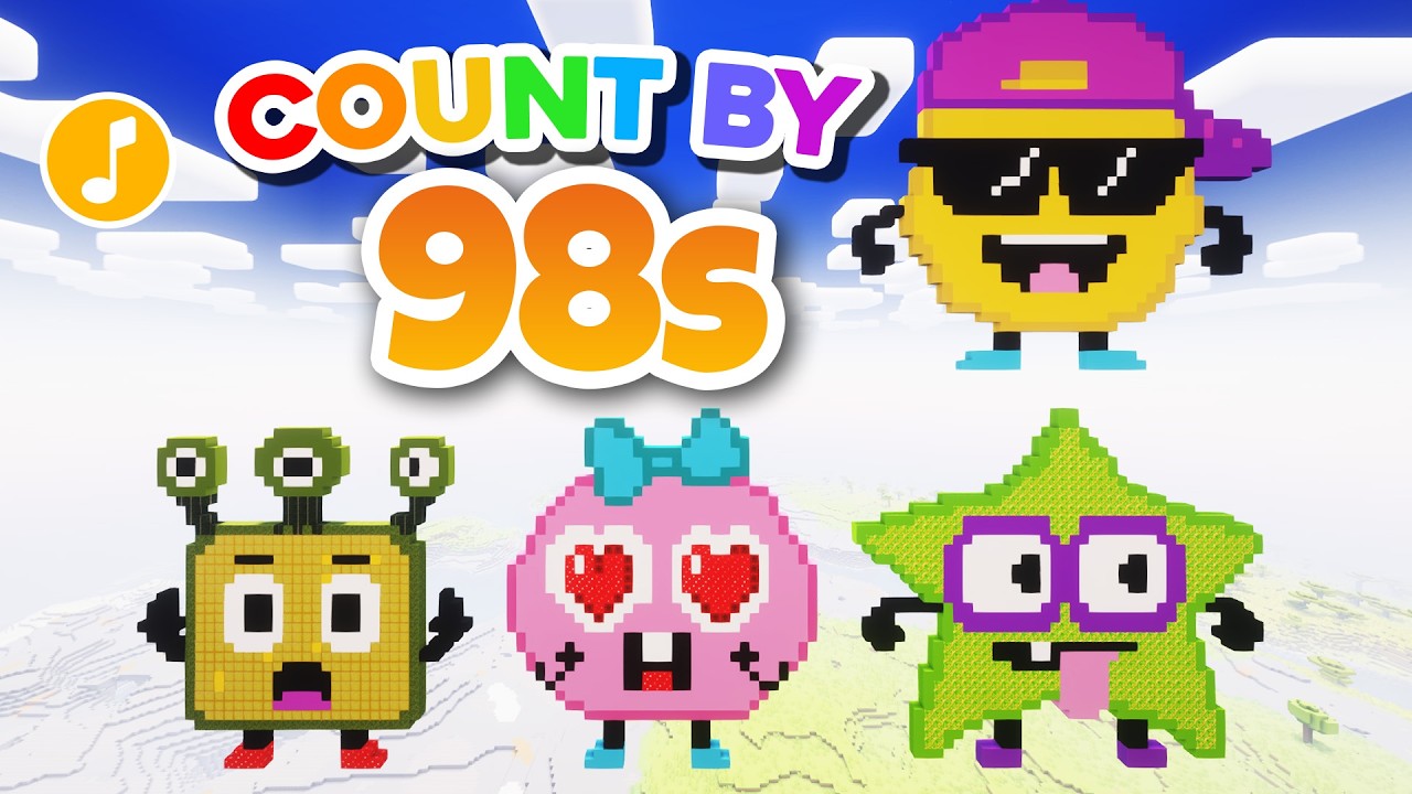 Counting by 98s with Playful Pixel Minecraft Characters | Kids