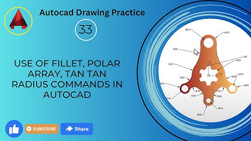 Autocad Drawing Practice 33: Using Fillet, polar array, tan tan radius commands in autocad