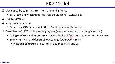 AMS | 04-07 | MOSFET in SPICE: Other MOSFET Models | Dr. Hesham Omran