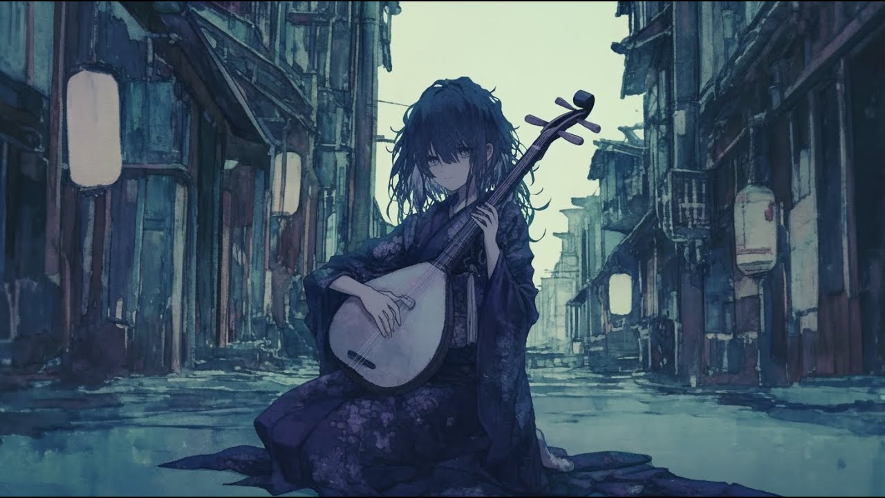 Japanese Shamisen Music | Night Focus & Zen Background Music | WABISABI