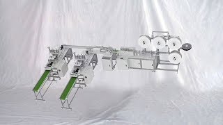 Fully automatic 1+2 disposable 1-4Ply surgical face mask making line 全自動口罩機一拖二生產線