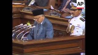 INDONESIA: PRESIDENT HABIBIE'S FIRST SPEECH TO PARLIAMENT