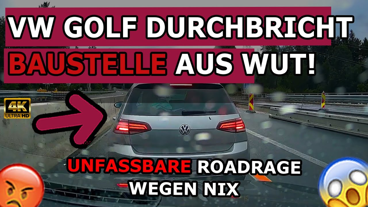 S Klasse heiratet, VW Road Rage durch die Baustelle & Unfall wegen unachtsam  - Dashcams in 4k