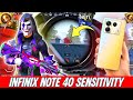 INFINIX NOTE 40 PUBG SENSITIVITY CODE | INFINIX NOTE 40 PUBG NEW BEST SENSITIVITY SETTINGS + CONTROL