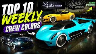 🔥 TOP 10 WEEKLY MODDED CREW COLORS | HEX Codes & RGBs | GTA Online🎨