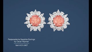Padparadscha Sapphire Earrings By Oscar Heyman M.s. Rau