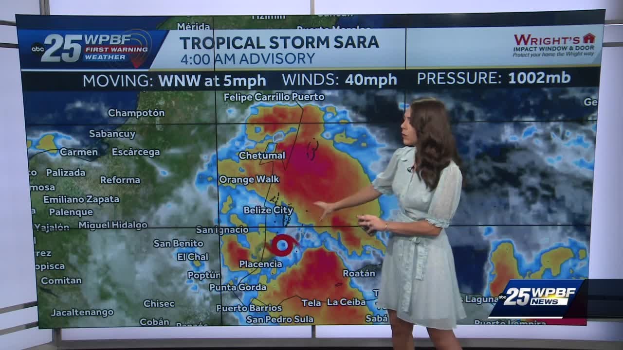 Tropical Storm Sara making landfall today; Cold front on the way - YouTube