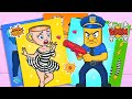 BAD POLICE TUNG TUNG SAHUR and  BALLERINA CAPPUCCINA PRISONER #asmr #paperdiy #italianbrainrot