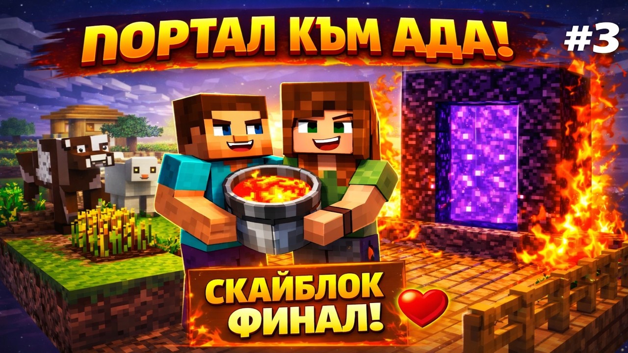 НАПРАВИХМЕ ПОРТАЛ КЪМ АДА! 🔥 | Minecraft Skyblock #3 FINAL