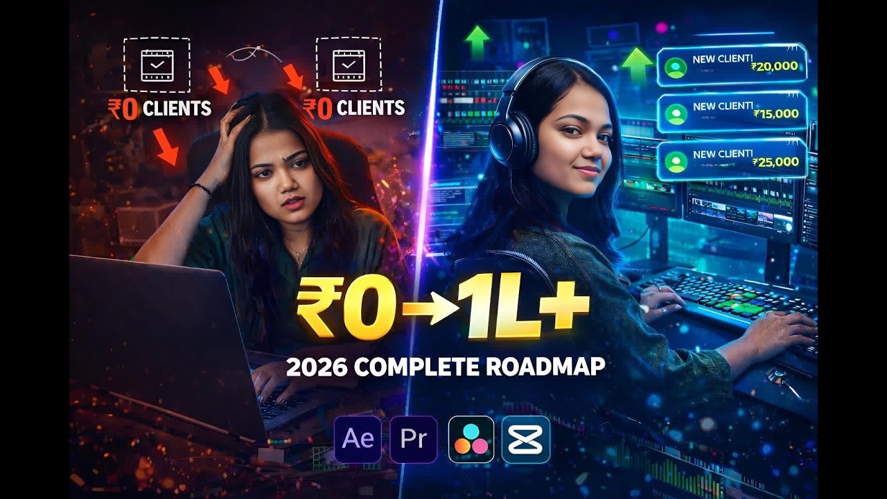 Video Editing Career Roadmap 2026 – From Beginner to Paid Clients