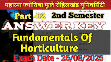 Answer Key 🗝️| Part 02 Fundamentals Of Horticulture Bsc Agriculture 2nd Semester Mjpru #mjpru_paper 