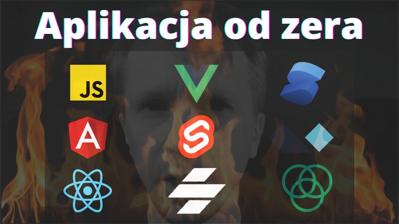 minaturka filmiku na Youtube : Aplikacja od Zera z Angular, React, Vue.js, Svelte, Stencil, Solid, Alpine