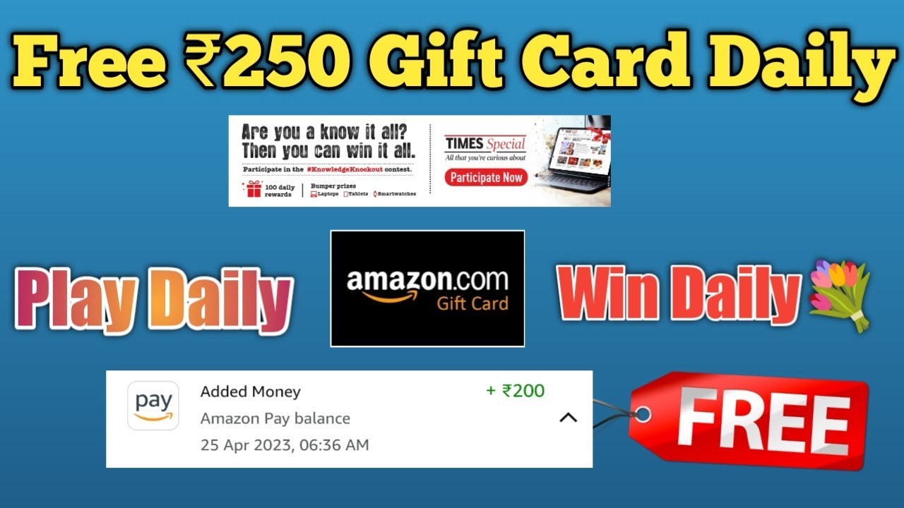 Win Free ₹250 Amazon Gift Voucher Daily. ₹0 Free Sample product today. Online Free Shopping app