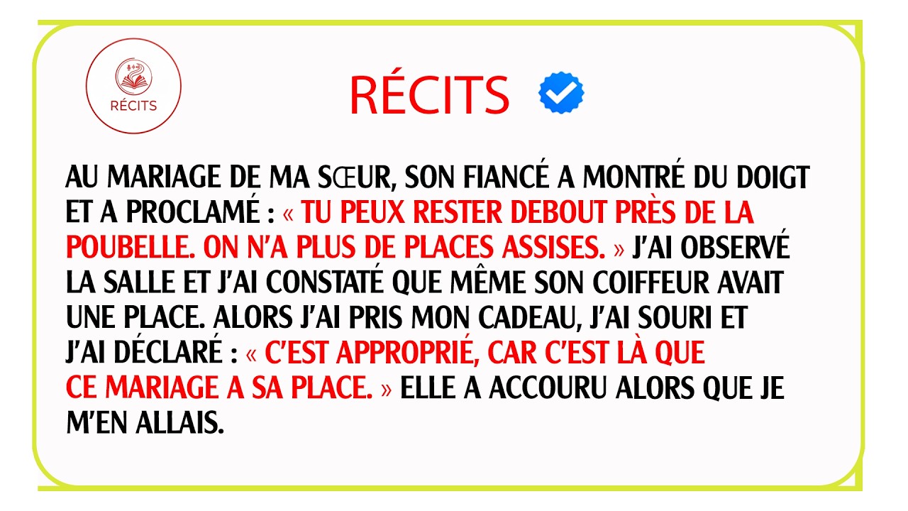 Il m’a dit de rester près des poubelles à son mariage : ma vengeance a brisé son couple !