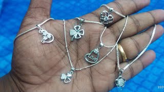 low price silver chain with pendent for women