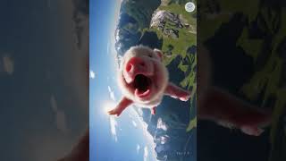 Skydiving Adventure: Micro Pig Takes the Leap!