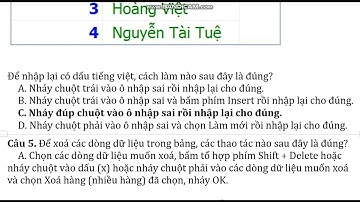 ôn tập trắc nghiệm tin 11. bài 21. thực hành cập nhật và truy xuất dwx liệu các bảng