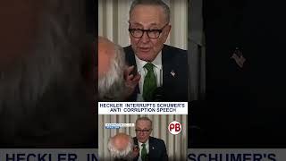 Protester INTERRUPTS Chuck Schumer Speech Over Trump Family Corruption Allegations