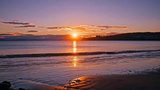 Dusk to Nightfall - Summer Beach Sunset with Calm Ocean Waves | Relaxing ASMR for Sleep & Study | 4K