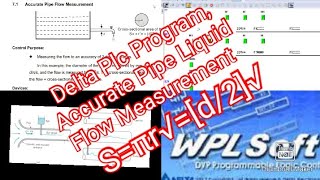 Delta Plc Program, Accurate Pipe Liquid Flow Measurement, S= π r = (d/2) 2