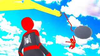 Супергерои ТЕБЕ ВООБЩЕ НОРМАЛЬНО ТАМ HUMAN FALL FLAT пластилиновые герои Володя Человек Паук и Железный Человек