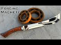 Forging machete out of rusted bearing