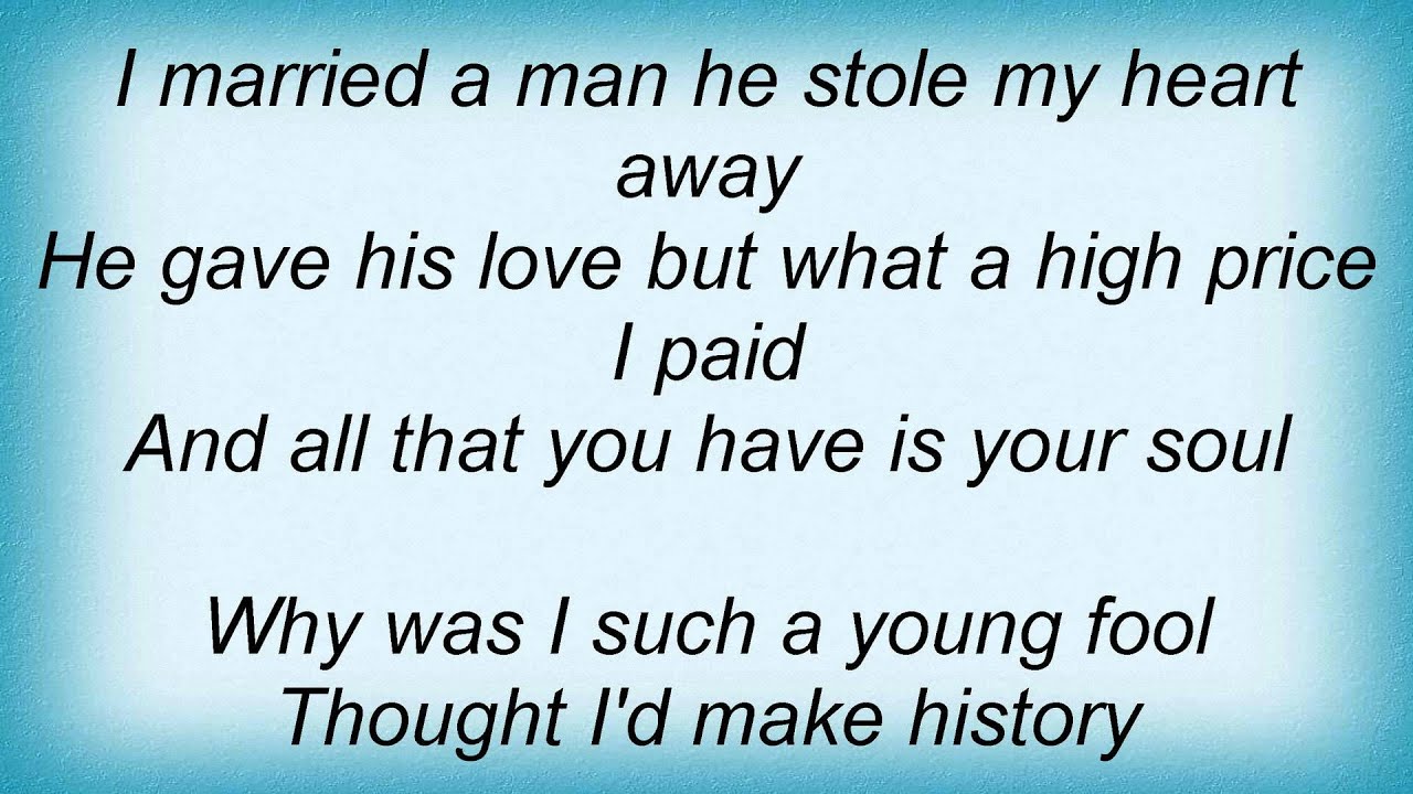 Tracy Chapman - All That You Have Is Your Soul Lyrics - YouTube