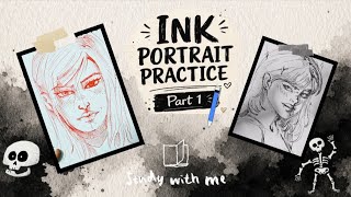 Black & Red Ink Portrait Practice ✒️ | Sketchbook Session✨️| Thekalaakaar.studio 