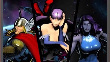 Ultimate Marvel vs Capcom 3: Morrigan, Thor, and She Hulk arcade playthrough