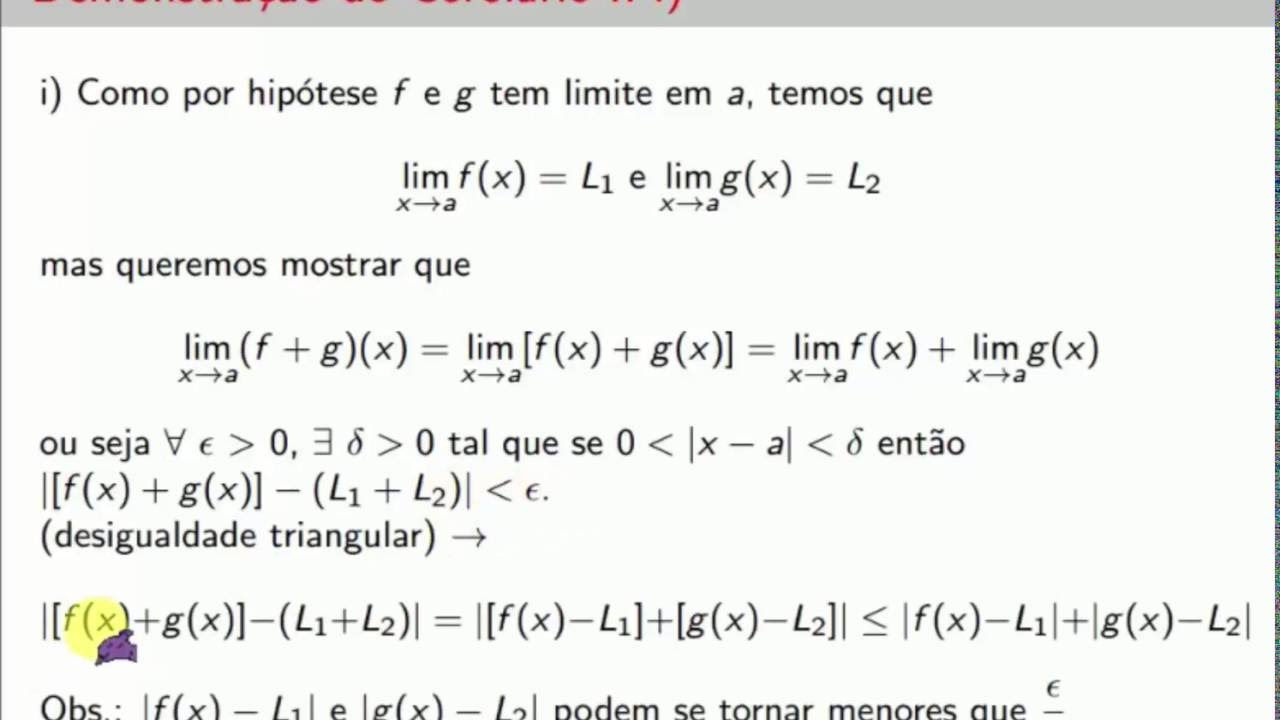 ANÁLISE REAL - OPERAÇÕES COM LIMITES - YouTube